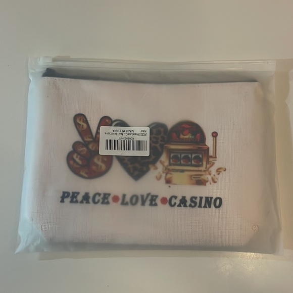 2/$12 Peace Love Casino Makeup Bag - Picture 8 of 11